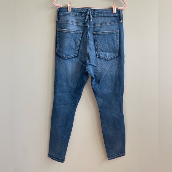 Good American Good Legs Crop High Rise Skinny Distressed Blue Jeans - Picture 5 of 6